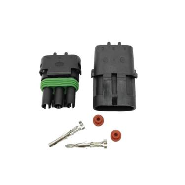 Imagem de RTYPER Kit de 10 conectores à prova d'água de 3 pinos série de terminais de 2,5 mm para chicote de fios 20-14 AWG macho fêmea plugues elétricos automotivos