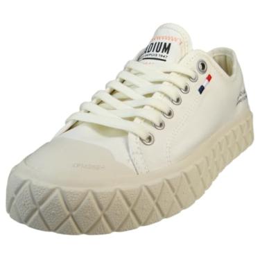 Imagem de Palladium Tênis unissex Palla Ace de lona orgânica com cadarço, Estrela branca, 12.5 Women/11 Men