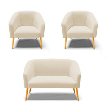 Imagem de Kit 01 Namoradeira 02 Lugares E 02 Poltronas Bege A19