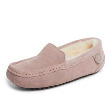 Imagem de Dearfoams Mocassim feminino resistente à água Fireside, Rosa empoeirado, 10 Wide