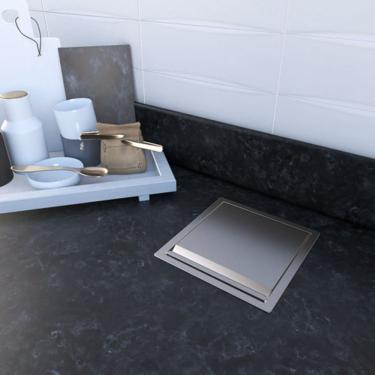 Imagem de Lixeira Inox Em Aço Inox Cor Cinza 05 Litros Lixeira Compacta Moderna