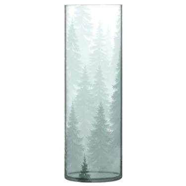 Imagem de JUZIHAI Vaso de flores com estampa de floresta nebulosa 9,9 cm x 30 cm de cilindro de plástico moderno para decoração de casa de centro de mesa de casamento