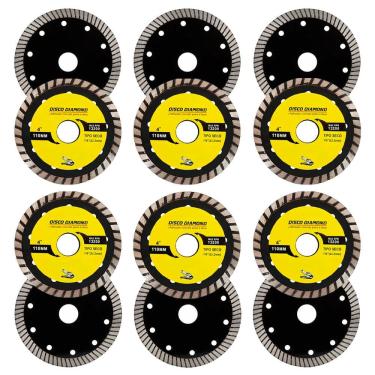 Imagem de Kit 12 Disco Serra Circular Lâmina 110mm Mármore Concreto