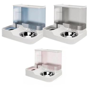 Imagem de Comedouro e Bebedouro Automático Pet 2 em 1 por Gravidade – Alimentador para Cães e Gatos Pequenos e Médios (Azul)