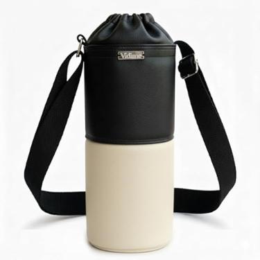 Imagem de Bolsa Térmica (PRETO COM MARFIM) RAMIERE para Garrafa de 2 LITROS em Couro Sintético - Coleção Cores VERÃO 2026