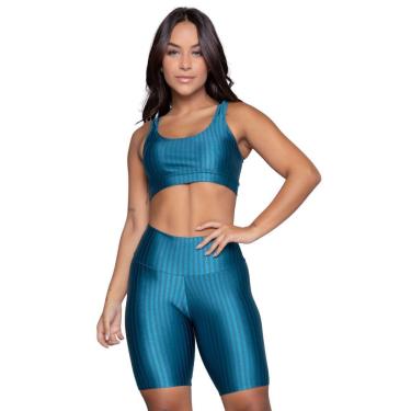 Imagem de Conjunto Fitness Feminino Vekyo – Top de Academia + Bermuda New Zig 3D para Treino-Feminino