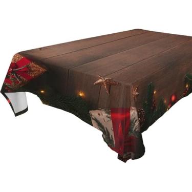 Imagem de Blueangle Toalha de mesa para galhos de árvore de Natal – Toalha de mesa retangular de tecido impermeável resistente a manchas e poliéster para ambientes internos e externos, 137 x 182 cm (346)