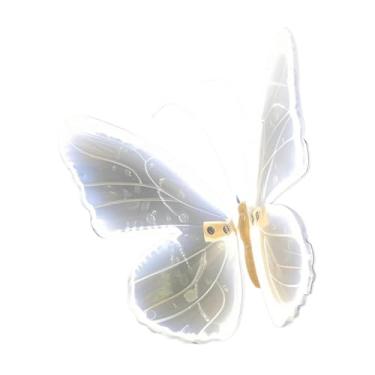 Imagem de WeiLaiKeQi Estátua de borboleta iluminada para jardim externo, luminária paisagística, escultura de animal para casamento.