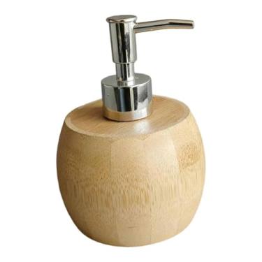 Imagem de Generic Dispensador de sabonete líquido de bambu recarregável para sabonete líquido corporal, loção e detergente de louça, com bomba dosadora, ideal para