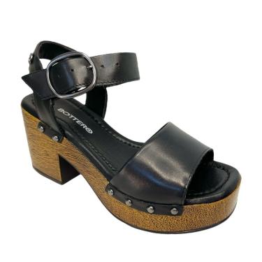 Imagem de Sandália Fem Bottero Salto Texturizado Couro Preto 359101-1