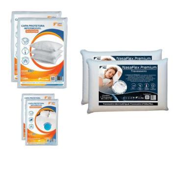 Imagem de Kit Casal Premium 2 Trav. Nasa Premium e 2 Capas Protetoras - Faiber F
