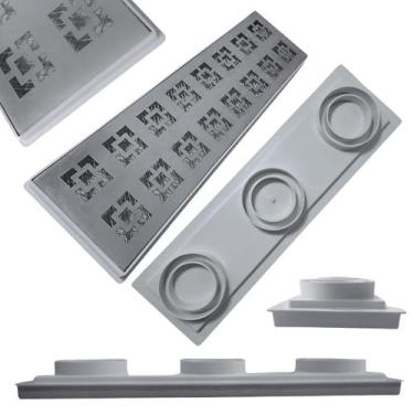 Imagem de Ralo Apartamento Sacada Laje 15x50 Inox Dubai Coletor Raso 3cm Profund