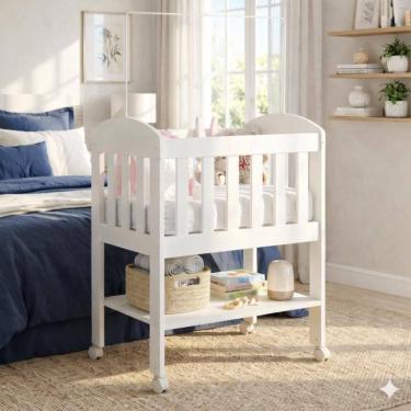 Imagem de Mini Berço com Colchão Bia Branco Carolina Baby