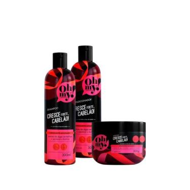 Imagem de Kit Shampoo Cond e Máscara Cresce Forte Cabelão 300ml Oh My - Haskell