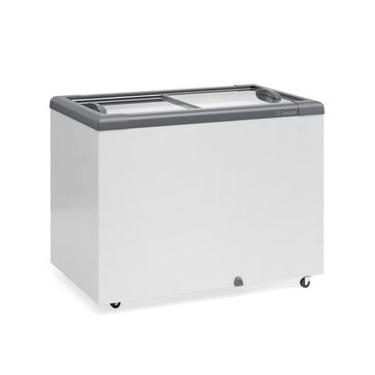 Imagem de Freezer Plano Vidro Reto Deslizante com LED GHD300L Cinza Gelopar 110V
