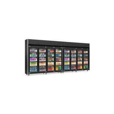 Imagem de Expositor 8 Portas All Black GEAS8PLB 4 Prateleiras Gelopar 220V
