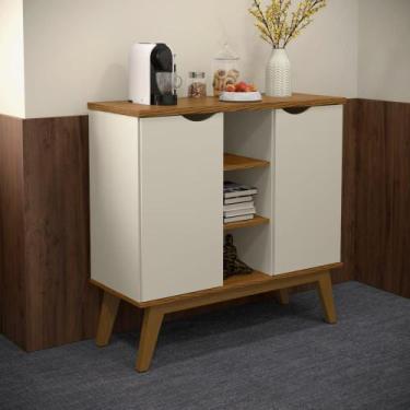 Imagem de Aparador Buffet Sala Prism 2 Portas e Pés Madeira Maciça - Patrimar Mó