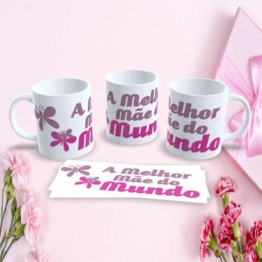 Imagem de Caneca de Porcelana Mães Estampa 121 325ML Temática Dia das Mães Branc