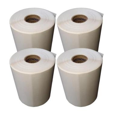 Imagem de Etiquetas BOPP 50x30mm Kit 4 Rolos Impermeáveis e AntiRasgo 2 Coluna -