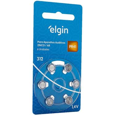 Imagem de Bateria Para Aparelho Auditivo Elgin 312/41 1.4v - 06 Unidades
