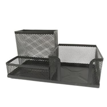 Imagem de Organizador Porta Lápis, Caneta, Clips e Bloco de Recados Metal Aramad