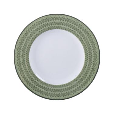 Imagem de Prato Raso Zenith Decorado 1 Peça Porcelana para Uso Diário Branco Tramontina 28CM