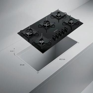 Imagem de Cooktop 5 Bocas a Gás Brastemp BDD75BE Preto Bivolt, Bivolt, Preto, BD