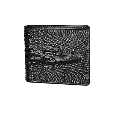 Imagem de Carteira masculina antirroubo RFID, carteira de couro, carteira casual curta, carteira masculina de couro com bolsa de moedas e capa flip - A