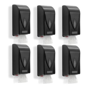 Imagem de 6 Porta Papel Higiênico Dispenser Banheiro Cai Cai Preto
