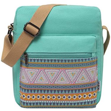 Imagem de Bolsa Transversal para Meninas, VASCHY Bolsa Crossbody Mensageiro de Lona Leve Bolsa de Ombro Presente para Meninas Adolescentes Cabe Garrafa de água,Verde