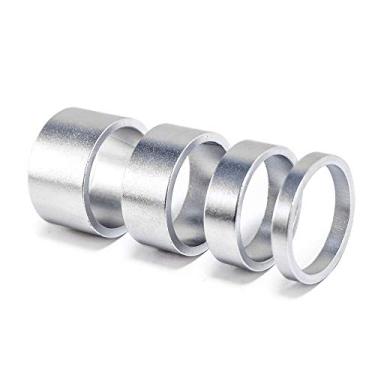 Imagem de Tingpai 4 unidades/conjunto de alumínio bicicleta fone de ouvido lavador de bicicleta de montanha garfo frontal arruela de bicicleta haste guiador espaçadores anéis junta