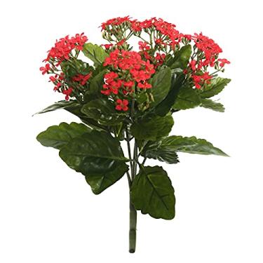 Imagem de Vickerman Arbusto artificial Kanachoe vermelho 43,8 cm de comprimento – Decoração floral sintética premium para casamento ou arranjos diários – Flores sem manutenção