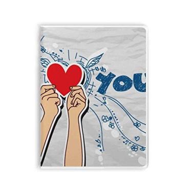 Imagem de Caderno com estampa de coração "I Love You" para dia dos namorados com capa macia