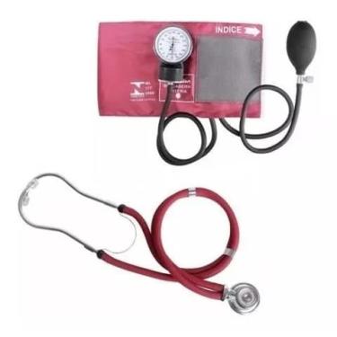 Imagem de Conjunto Esfigmomanômetro e estetoscópio Premium (VINHO)