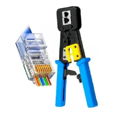 Imagem de Alicate Crimpar Rj45 Rj11 Rj12 Conector Vazado Ez Rede