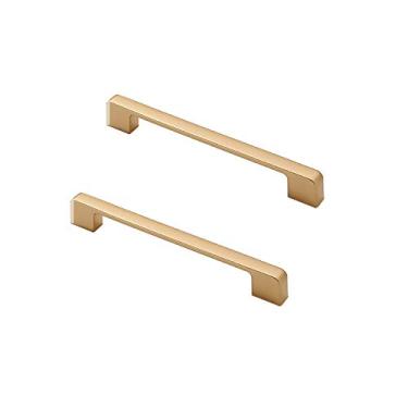 Imagem de Puxadores de porta de liga de zinco sólidos, puxadores de gaveta de armário de móveis dourados, puxadores de armário, maçanetas de janelas de porta, orifício central de 160 mm, 2 peças