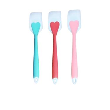 Imagem de Kit 3 Espátulas Silicone Coração 28cm Reforçada - UDlandia