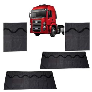 Imagem de Cortina Cetim Caminhão c/ 4 Pçs Volks Constellation Cab Dupl - JCS Ace