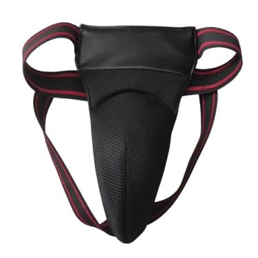 Imagem de YIJU Taekwondo Groin Guard Crotch Protector Equipamento de proteção Protetor de virilha para boxe Jockstrap para exercícios Kickboxing Grappling, Preto 72 a 104 Cm