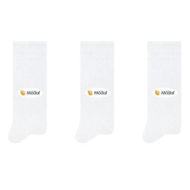Imagem de 3 Pares de meias Social Masculina Modal Selene 8350, 39-43, Branco