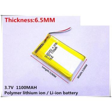 Imagem de Bateria De 3,7v 1100mah 3 fios 6,5mmx33mmx52mm - bgb