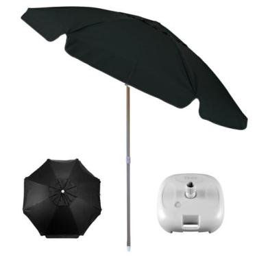Imagem de Kit Guarda Sol 2m Bagum Alumínio Articulado Base Plástica Praia Piscin