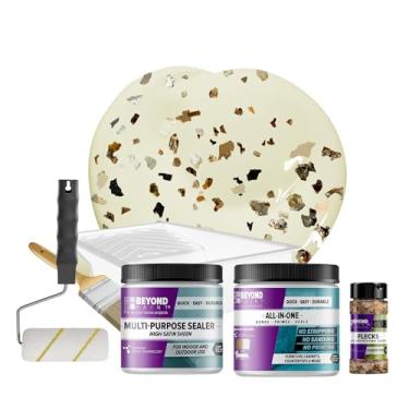 Imagem de Beyond Paint Kit de reforma de bancada com manchas de bronze Oxford com tinta, selador, manchas e ferramentas para bancadas, branco