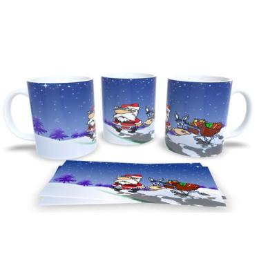 Imagem de Canecas de Porcelana Personalizadas Papai Noel - Estampa Sublimada, Mo