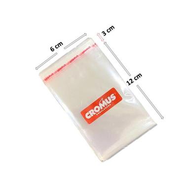 Imagem de Saco Adesivado 6x12 Transparente Cromus C/ 100 Unidades