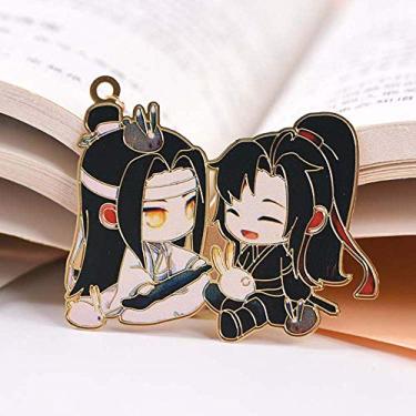 Imagem de Marcador de livro chinês Mo Dao Zu Shi, Grão-mestre do cultivo demoníaco Wei Wuxian LAN Wangji Marcador de livro oco de metal material de escritório, capas de livros e acessórios para livros
