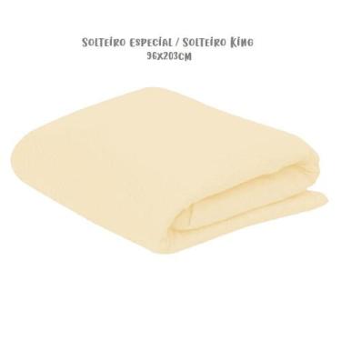 Imagem de Lençol de Elástico Avulso Solteiro Especial King 96cm x 203cm Cru Arru