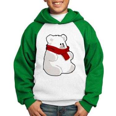 Imagem de Moletom Infantil Urso Polar - Foca na Moda, Branco, Verde, 14