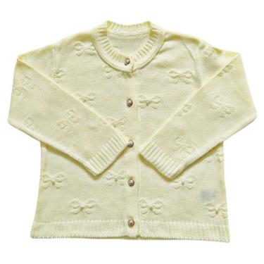 Imagem de Casaco Casaquinho Bebê Infantil Cardigan Tricô Tricot Frio Luxo - C.F.