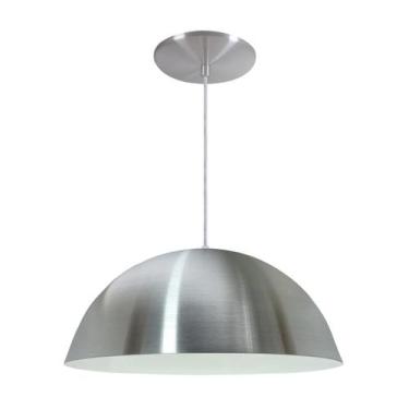Imagem de Luminária Pendente Meia Lua 34cm Com Interior Branco Brilho Com Fiação